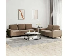 Sofa Sofos komplektas, 2 dalių, rudos spalvos, audinys