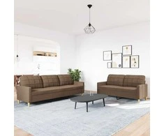 Sofa Sofos komplektas, 2 dalių, rudos spalvos, audinys
