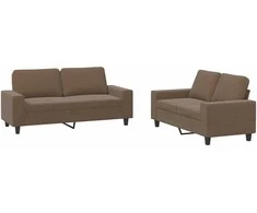 Sofa Sofos komplektas, 2 dalių, rudos spalvos, audinys
