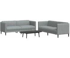 Sofa Sofos komplektas, 2 dalių, šviesiai pilkos spalvos, audinys
