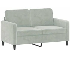 Sofa Sofos komplektas, 2 dalių, šviesiai pilkos spalvos, aksomas