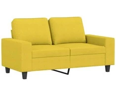 Sofa Sofos komplektas, 2 dalių, šviesiai geltonos spalvos, audinys