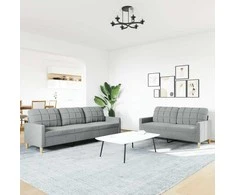 Sofa Sofos komplektas, 2 dalių, šviesiai pilkos spalvos, audinys