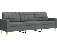 Sofa Sofos komplektas, 2 dalių, tamsiai pilkos spalvos, audinys