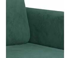 Sofa Sofos komplektas, 2 dalių, tamsiai žalios spalvos, aksomas