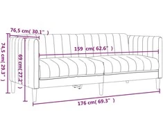 Sofa Sofos komplektas, 2 dalių, tamsiai rudos spalvos, audinys