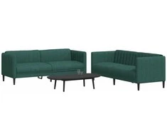 Sofa Sofos komplektas, 2 dalių, tamsiai žalios spalvos, audinys
