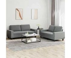 Sofa Sofos komplektas, 2 dalių, tamsiai pilkos spalvos, audinys