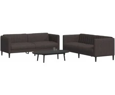 Sofa Sofos komplektas, 2 dalių, tamsiai rudos spalvos, audinys