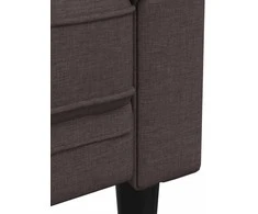 Sofa Sofos komplektas, 2 dalių, tamsiai rudos spalvos, audinys