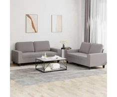 Sofa Sofos komplektas, 2 dalių, taupe spalvos, audinys