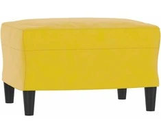 Sofa Sofos komplektas, 3 dalių, geltonos spalvos, aksomas