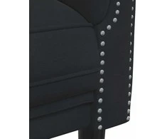 Sofa Sofos komplektas, 3 dalių, juodos spalvos, aksomas