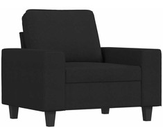 Sofa Sofos komplektas, 3 dalių, juodos spalvos, audinys
