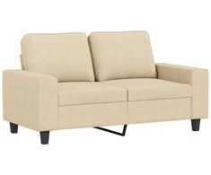 Sofa Sofos komplektas, 3 dalių, kreminės spalvos, audinys