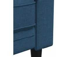 Sofa Sofos komplektas, 3 dalių, mėlynos spalvos, audinys