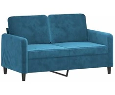 Sofa Sofos komplektas, 3 dalių, mėlynos spalvos, aksomas