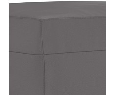Sofa Sofos komplektas, 3 dalių, pilkos spalvos, dirbtinė oda
