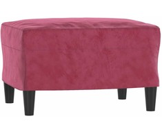 Sofa Sofos komplektas, 3 dalių, raudonojo vyno spalvos, aksomas