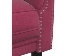 Sofa Sofos komplektas, 3 dalių, raudonojo vyno spalvos, aksomas