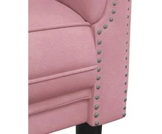Sofa Sofos komplektas, 3 dalių, rožinės spalvos, aksomas