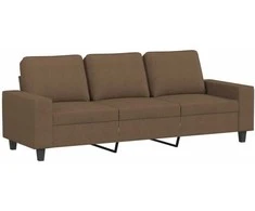 Sofa Sofos komplektas, 3 dalių, rudos spalvos, audinys
