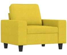 Sofa Sofos komplektas, 3 dalių, šviesiai geltonos spalvos, audinys