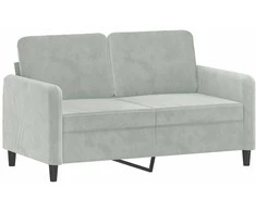 Sofa Sofos komplektas, 3 dalių, šviesiai pilkos spalvos, aksomas