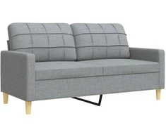 Sofa Sofos komplektas, 3 dalių, šviesiai pilkos spalvos, audinys