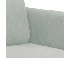 Sofa Sofos komplektas, 3 dalių, šviesiai pilkos spalvos, aksomas