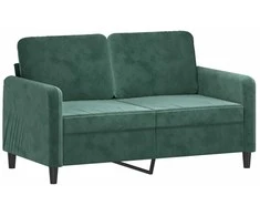 Sofa Sofos komplektas, 3 dalių, tamsiai žalios spalvos, aksomas