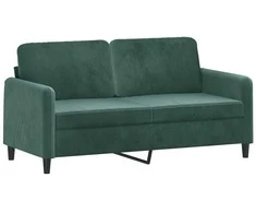 Sofa Sofos komplektas, 3 dalių, tamsiai žalios spalvos, aksomas