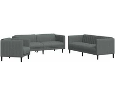 Sofa Sofos komplektas, 3 dalių, tamsiai pilkos spalvos, audinys