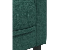 Sofa Sofos komplektas, 3 dalių, tamsiai žalios spalvos, audinys