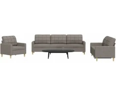 Sofa Sofos komplektas, 3 dalių, taupe spalvos, audinys