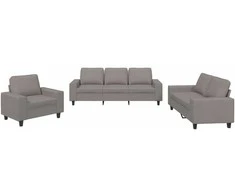 Sofa Sofos komplektas, 3 dalių, taupe spalvos, audinys