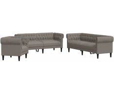 Sofa Sofos komplektas, 3 dalių, taupe spalvos, audinys