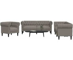 Sofa Sofos komplektas, 3 dalių, taupe spalvos, audinys