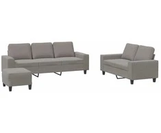Sofa Sofos komplektas, 3 dalių, taupe spalvos, audinys