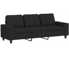 Sofa Sofos komplektas, 4 dalių, juodos spalvos, audinys