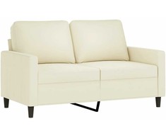 Sofa Sofos komplektas, 4 dalių, kreminės spalvos, aksomas