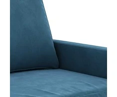 Sofa Sofos komplektas su pagalvėlėmis, 2 dalių, mėlynas, aksomas
