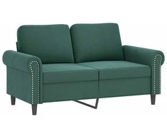 Sofa Sofos komplektas su pagalvėlėmis, 2 dalių, žalias, aksomas