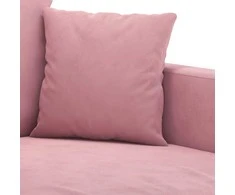 Sofa Sofos komplektas su pagalvėlėmis, 2 dalių, rožinis, aksomas