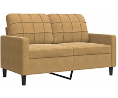 Sofa Sofos komplektas su pagalvėlėmis, 2 dalių, rudas, aksomas