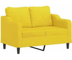 Sofa Sofos komplektas su pagalvėlėmis, 2 dalių, geltonas, audinys