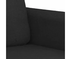 Sofa Sofos komplektas su pagalvėlėmis, 2 dalių, juodas, audinys