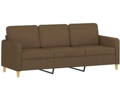Sofa Sofos komplektas su pagalvėlėmis, 2 dalių, rudas, audinys