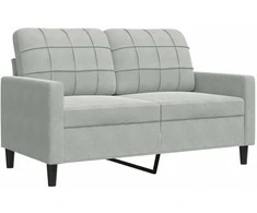 Sofa Sofos komplektas su pagalvėlėmis, 2 dalių, pilkas, aksomas