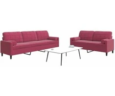Sofa Sofos komplektas su pagalvėlėmis, 2 dalių, vyno, aksomas